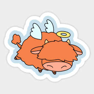 Angel Highland Cow Sticker